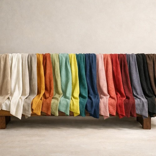 Washed linen look fabric - washed,