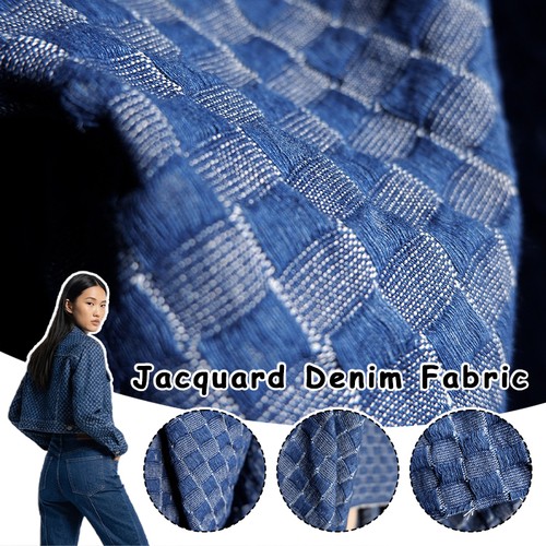Jacquard denim fabric lattice - fabric,