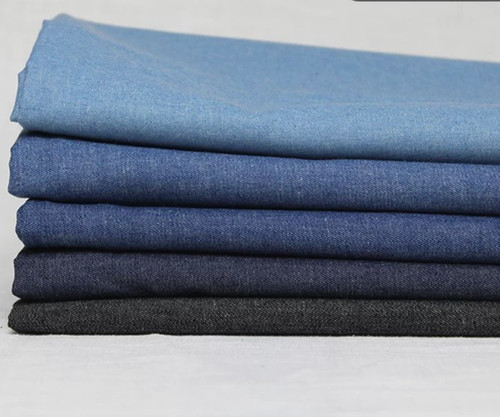 4oz washed denim fabric 100 - 4oz,